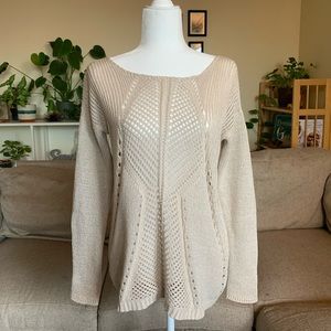 Cute Beige Sweater- Small- Great for layering